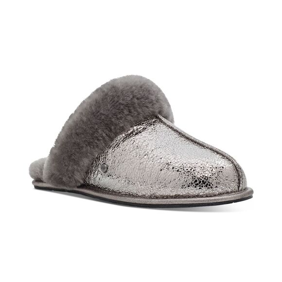 UGG Womens Scuffette II Metallic Sparkle Slipper 6 M Gunmetal Sparkle Metallic - Picture 1 of 1